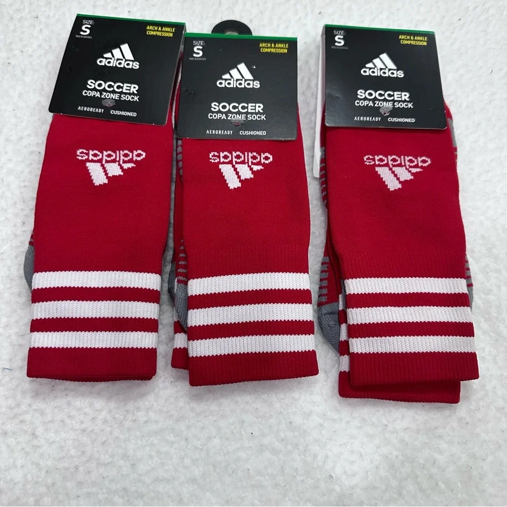 Adidas Red and White Copa Zone Soccer Socks